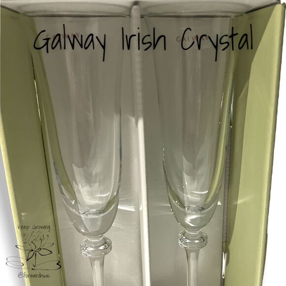 Galway Crystal Liberty Flutes | Elegance in Every Sip | In Open Box - Picture 6 of 9